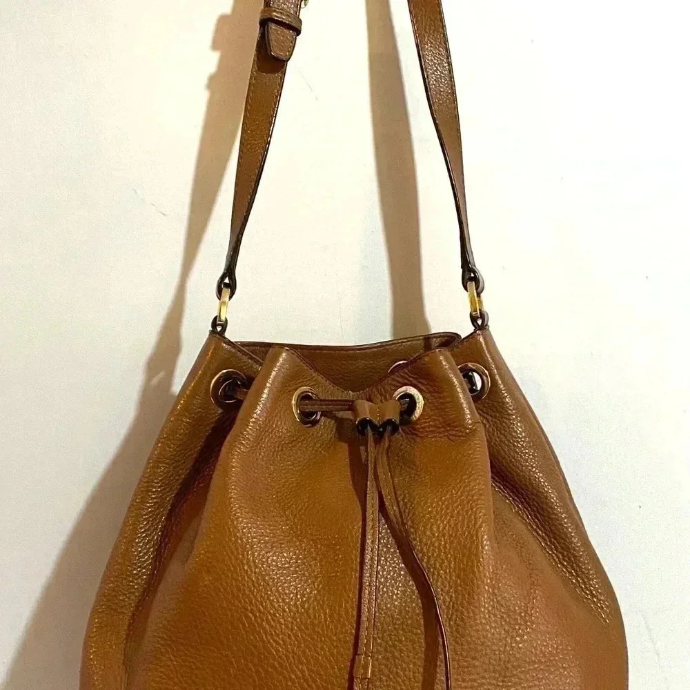 Michael kors brown leather satchel handbag
